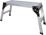 Metaltech E-PWP7100AL Jobsite Series 39-in. Portable Work Platform, Aluminum Step Stool for Adults and Portable Work Bench with Rubber Feet and Slip-Resistant Surface and 500-lb Load Capacity