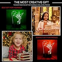 Vista 3 de Magic Elf Tinker Bell Miss Bell Rare Peter Pan Snowflake Tinkerbell Anime Character 3D LED Visual Luz nocturna para dormir con control remoto 16