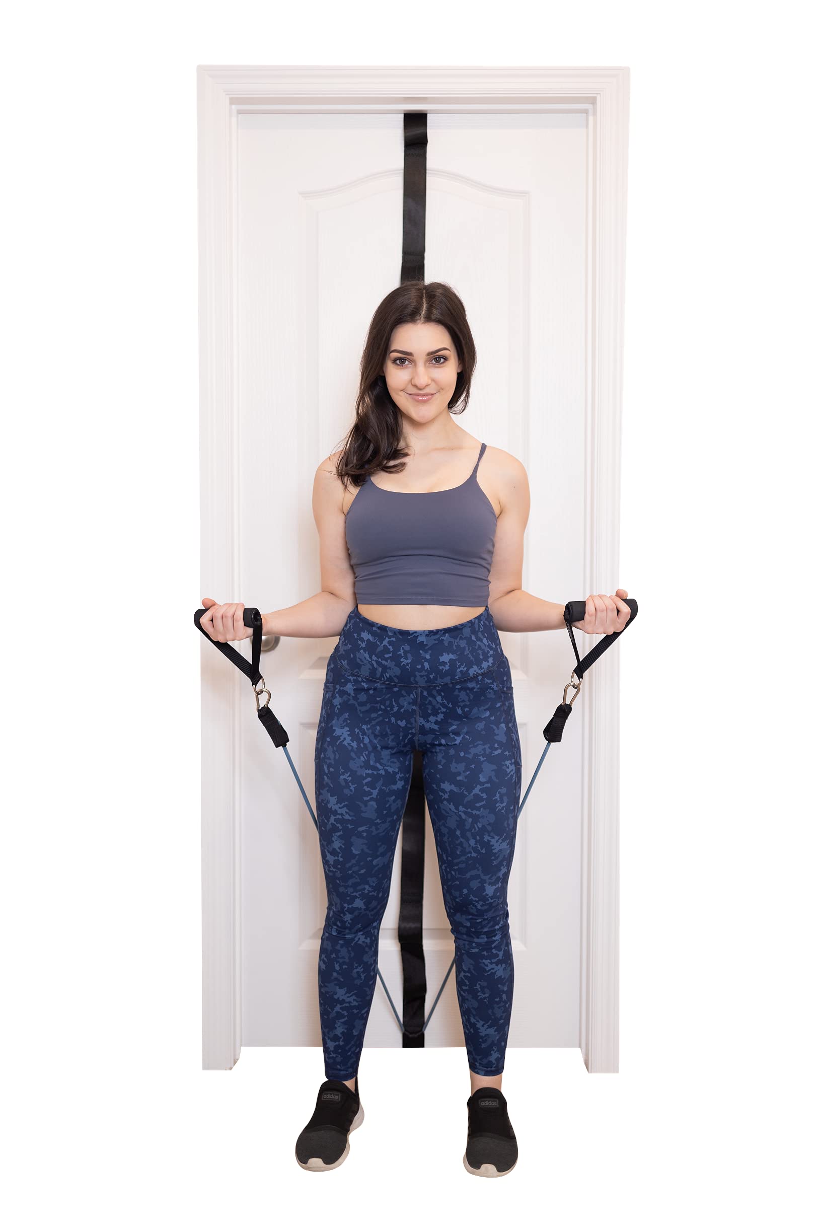 Banda de gimnasio para puerta, sistema de anclaje multiposición para gimnasio en casa, bandas de resistencia, banda resistente con trabillas
