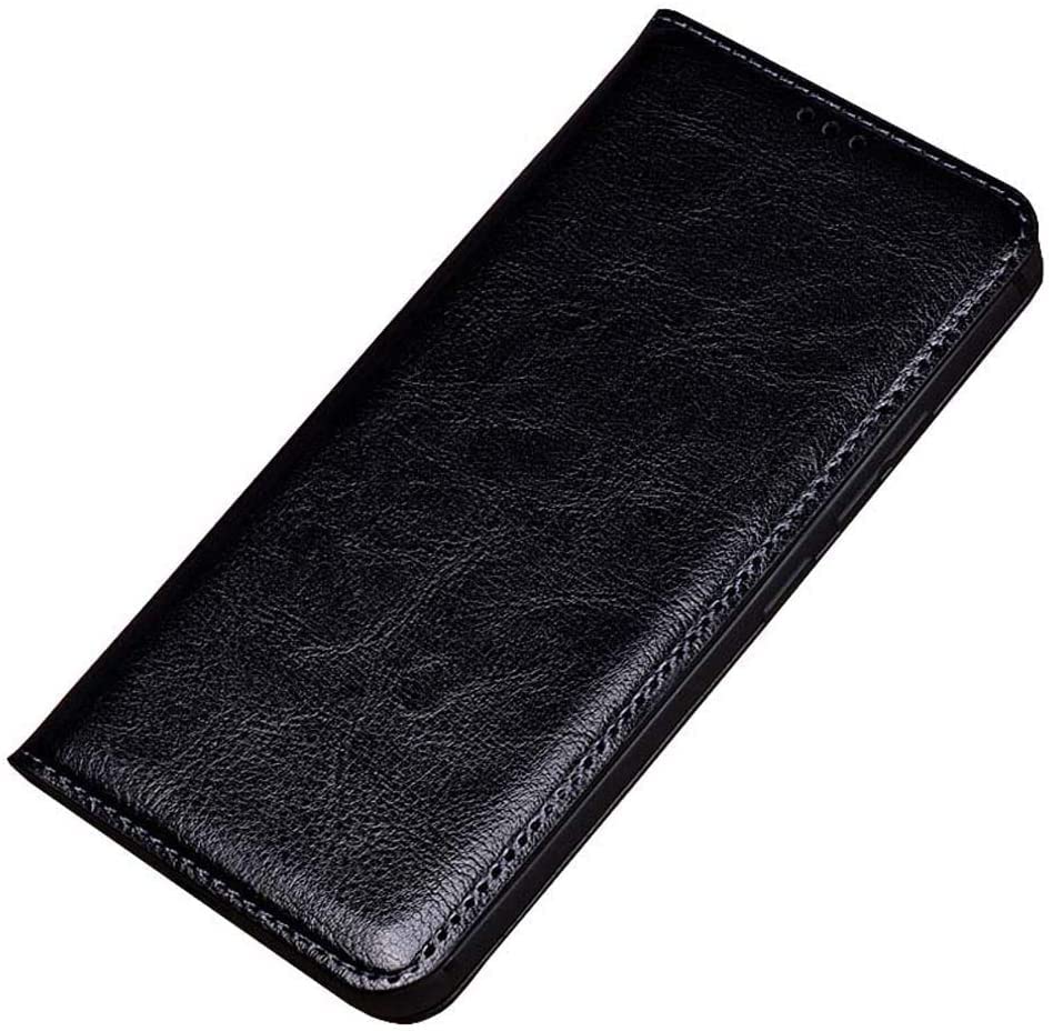 Étui en cuir iPhone Xs Max premium protection écran intégrale Svart