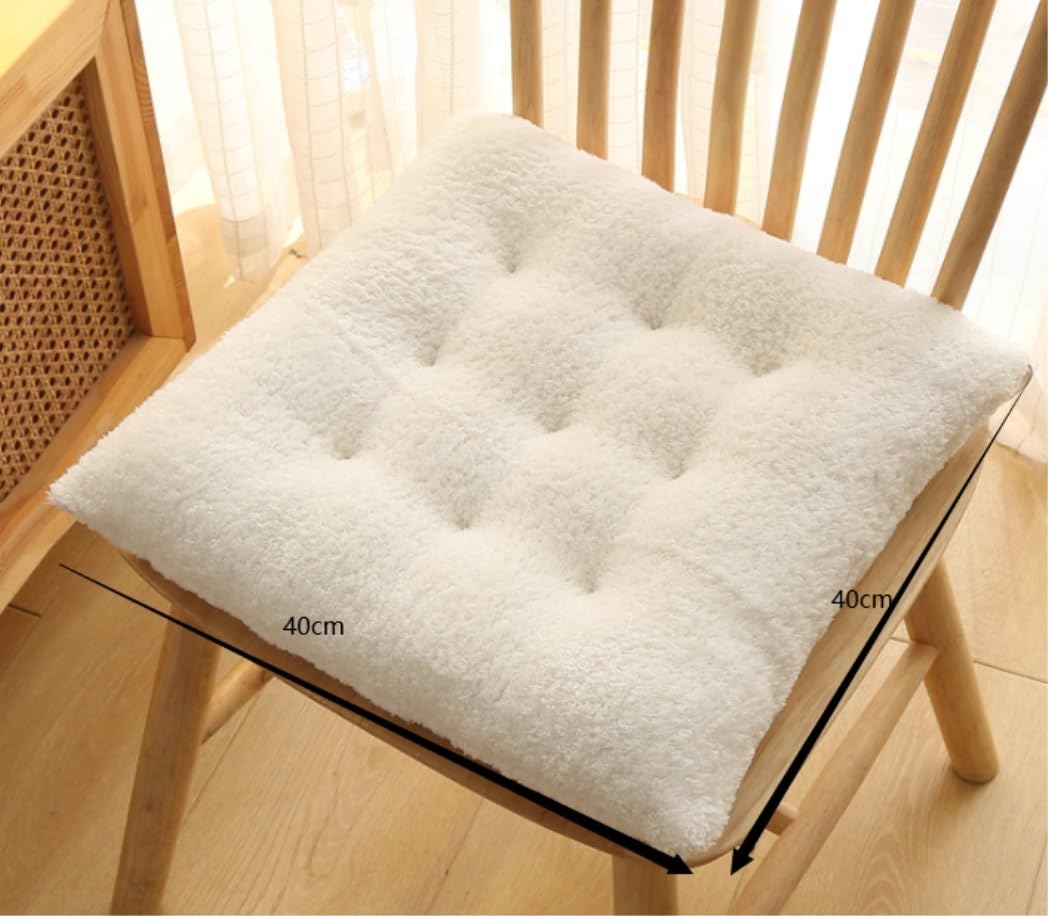 Sitzkissen für Ssensthul Küchen-Esszimmerstuhlkissen, Verdicktes Plüsch-Sitzkissen, Boden-Tatami-Futon-Kissen, Getuftete Stuhlkissen Stuhlkissen für Bürostuhl(D,40x40cm(16x16inch))