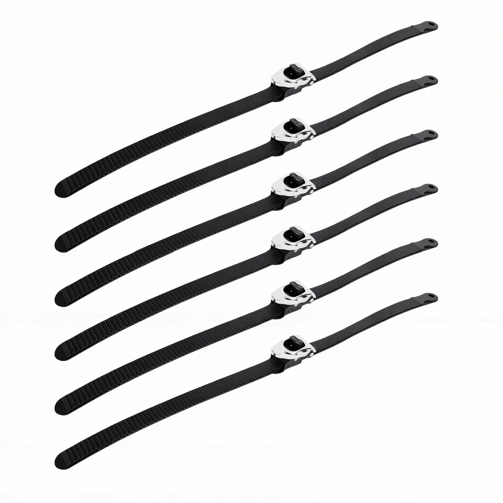 Juego de 6 Bridas para Cables de Trinquete Reutilizables de Alta Resistencia, Bloqueo Ajustable de 20 Pulgadas con Cierre de Correa, Hebilla de Acero Inoxidable, Correas de Seguridad para