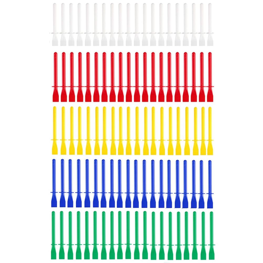 Jnchdghwa As Shown 100 Pcs Glue Spreader Set 5-Colour Plastic Glue Applicators Reusable Smear Sticks With Brushes For School For Workshop Use