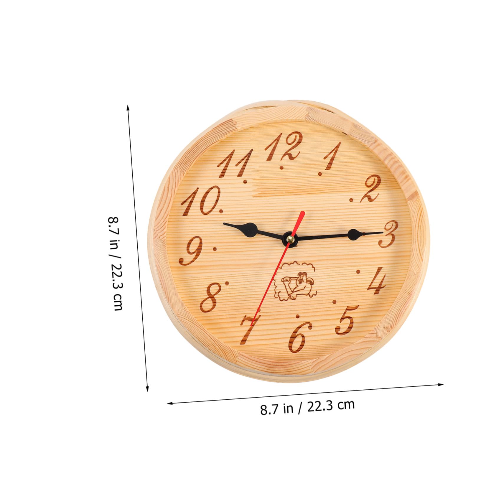 DOITOOL Sauna Uhr Wandhängend Feuchtigkeitsbeständig Uhr für Sauna und Yoga Schlafzimmer Dekorative Holz Wanduhr