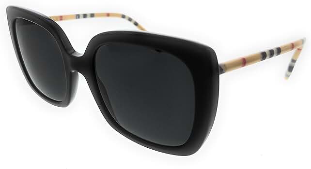 Amazon.com: BURBERRY 0BE4323 385387 Black Square Sunglasses