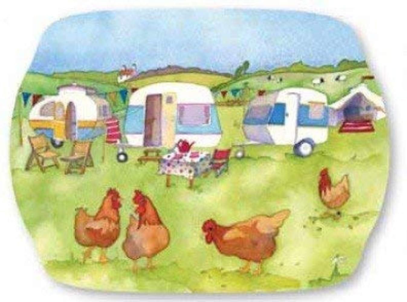 Emma BallGLAMPING - CARAVAN/ CAMPING - Colourful Tea/Medium Melamine Tray - 35cm M50