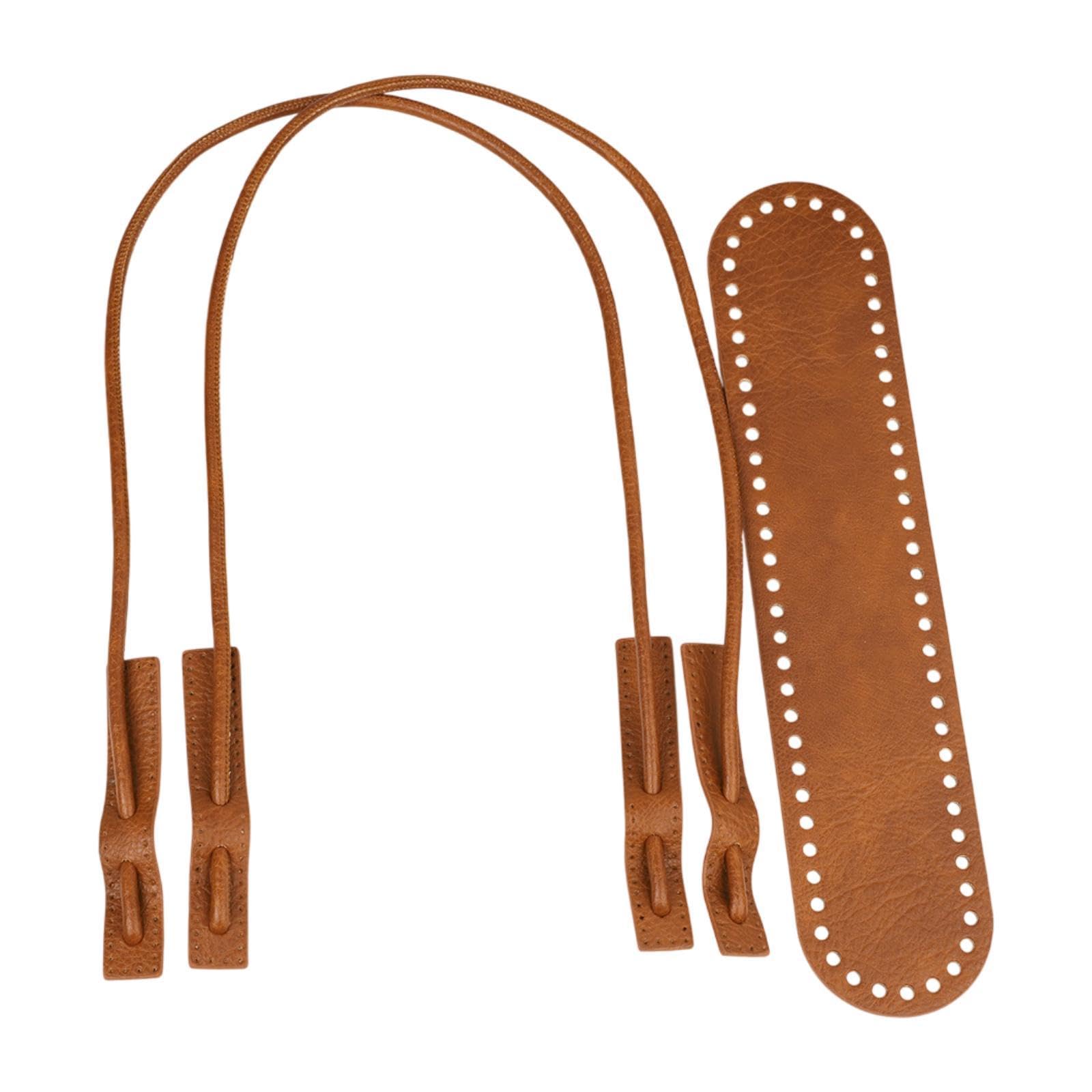 kowaku 2x PU Bolso de Cuero Conjunto de Tejido de Tejido de Estilo Retro Kit de Fabricación de Bolsos de Bricolaje para Bolso Cruzado