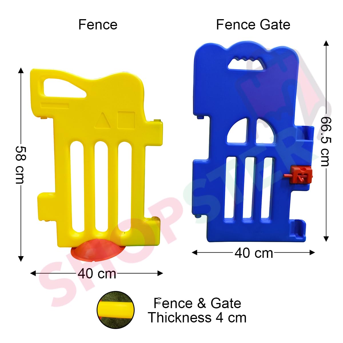 Shopster Baby Playpen Kids Activity Centre Safe & Spacious Play Yard Home Indoor Outdoor, Happy Game Enclosure Ball Pool Area for Toddlers with Lockable Gate (Multicolour, 12 Panel Set) - Image 3 thumbnail