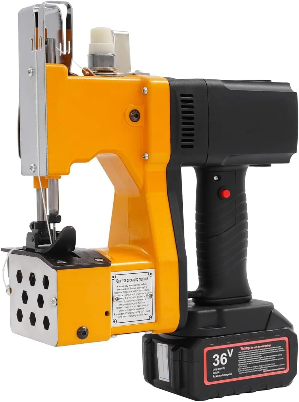 Handheld Bag Sewing Machine, Cordless Electric Stitcher for Heavy Duty Fabrics, Portable and Versatile Design for Closing Burlap and Canvas Bags
