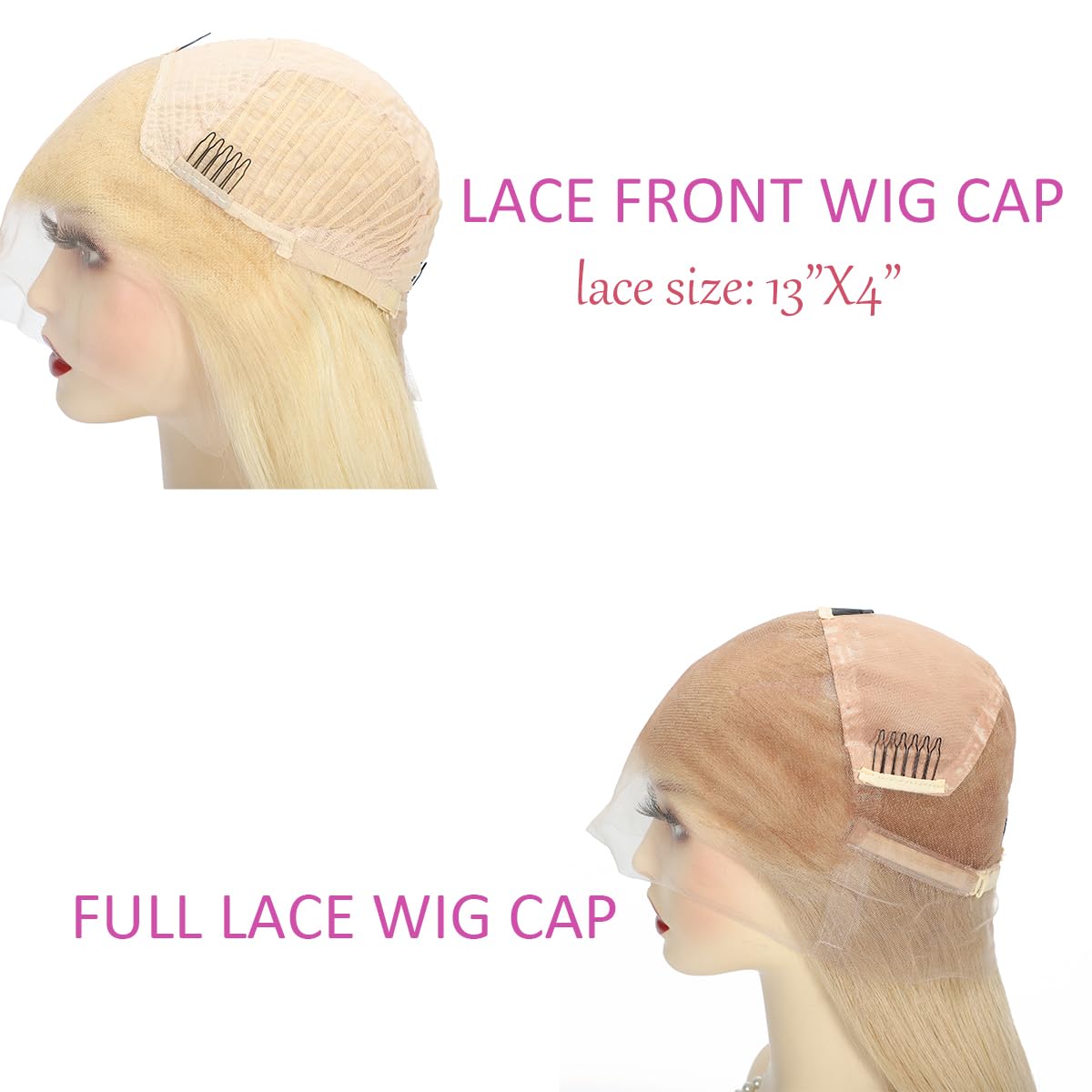 Peruka damska z prawdziwych włosów 60# biały blond Full Lace Wig, ludzkie włosy 100% Remy przezroczysta koronka wstępnie plucked 30 cm