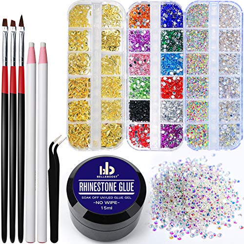 Nail Art 15ml No Wipe Rhinestones Glue Gel Kit Adhesive Resin Gem Stone