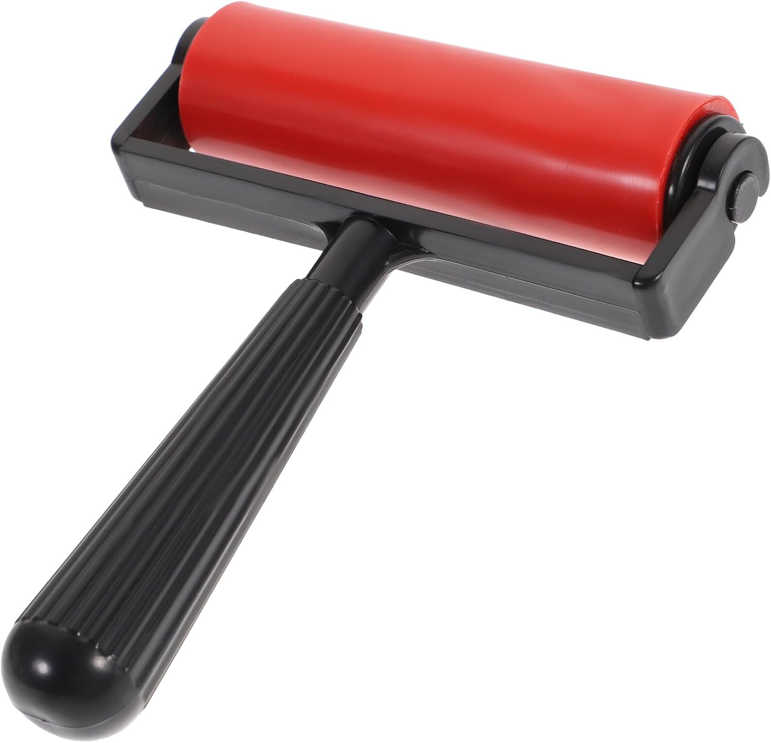 MUELODSIC Red Printmaking Roller Stamping Tool with Smooth Rubber Cylinder for Even Ink Application Craft Roller for DIY Art and Graphic Projects