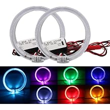 YSY LED Optic Fiber Angel Eyes DRL For Projector Lens Headlight Halo Rings Daytime Running Lights With Driver Accessories retrofit Pink,80mm