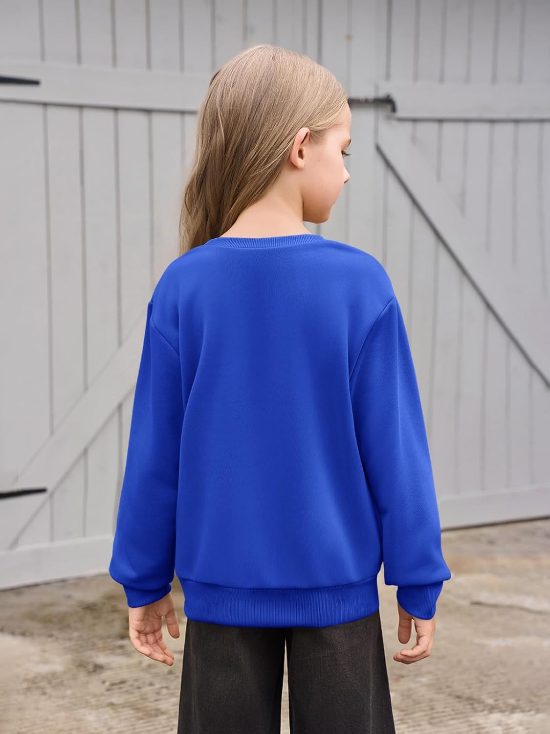 Haloumoning Girls Long Sleeve Sweatshirts Kids Casual Crewneck Loose Fit Pullover with Pockets 5-14 Years - Image 6