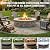 Round Fire Pit Cover for 46–51 Inch In-Ground Fire Pits, Heavy Duty 600D Oxford Waterproof & Weatherproof Outdoor Firepit Cover, Fits Built-in Stone Fire Pits All-Season Protection