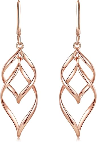 Desimtion - aretes chapados en oro con forma de onda, plata fina