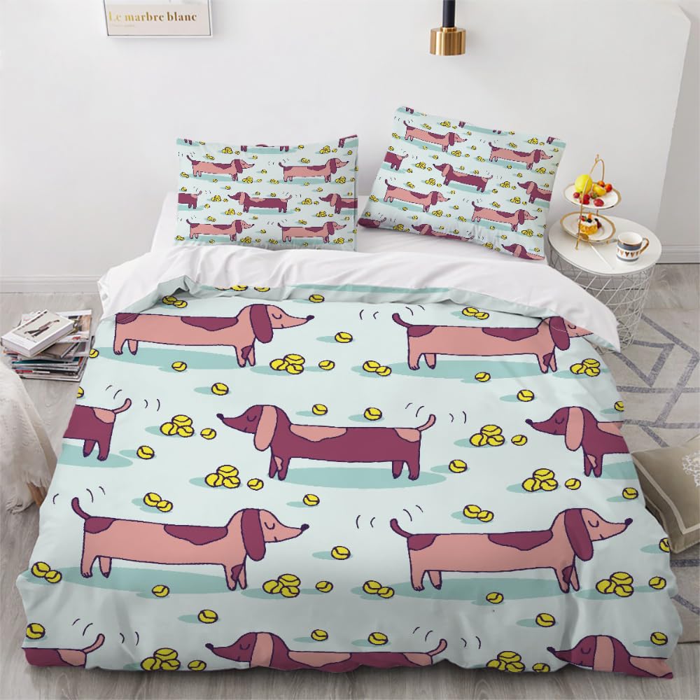 Housse de couette Teckel 220x240cm pour une chambre d'adulte cosy et chaleureuse