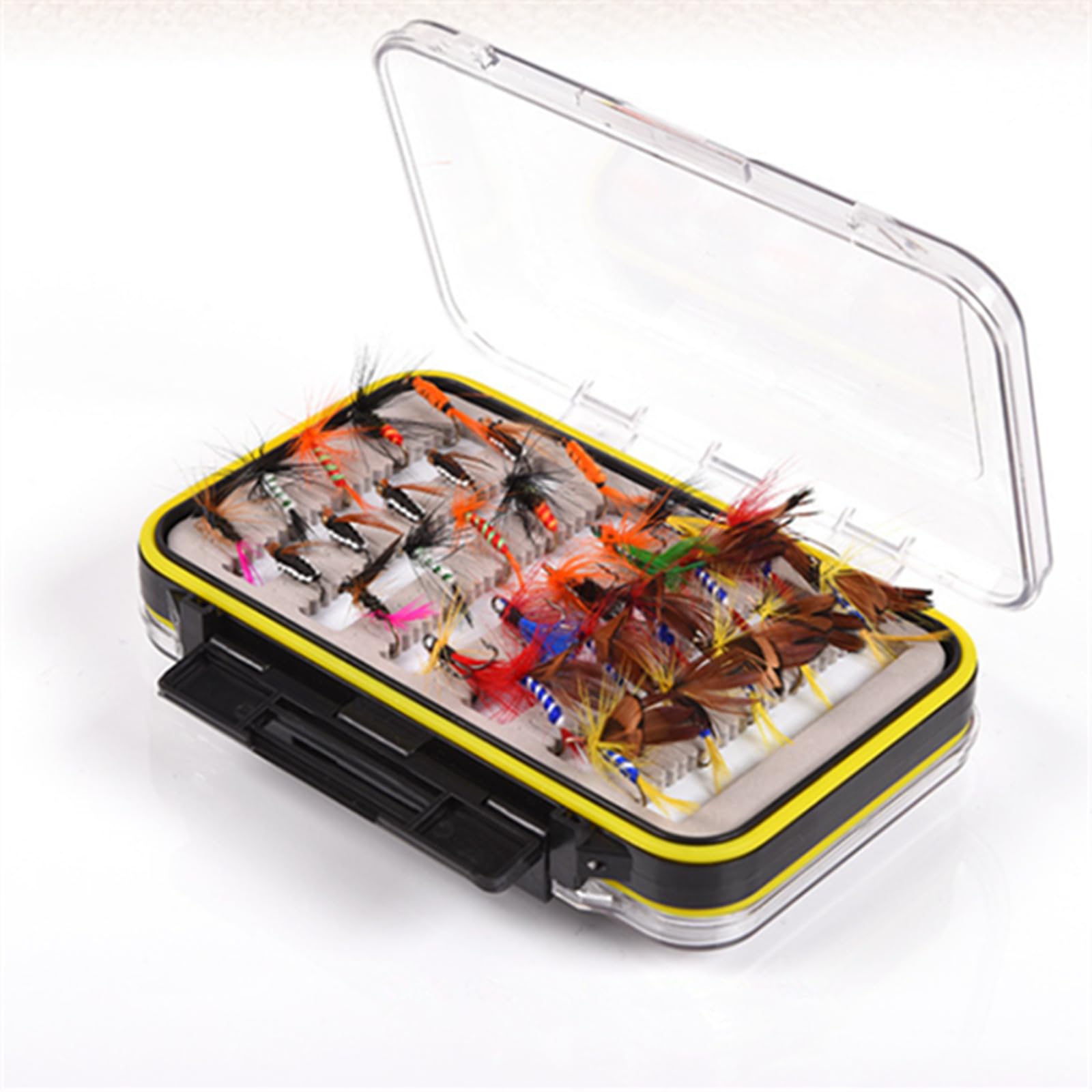 TOPINCN Kit Mosche per la Pesca a Mosca Scatola per Esche Artificiali a Doppio Fondo Scatole di plastica per Esche Imbottitura per Esche Imbottite