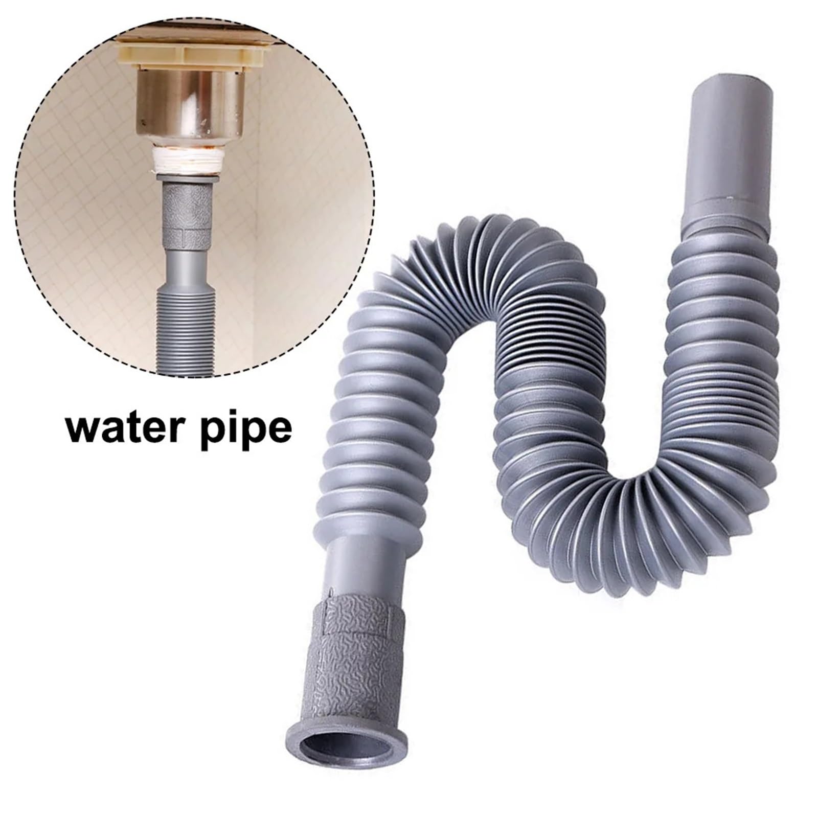 2 mangueras de drenaje plástico universales, flexibles, for fregadero cocina, lavabo, baño, y mejoras del hogar