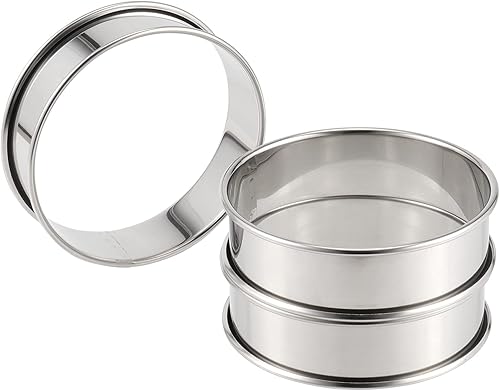 Miniatura 5 de 20 anillos de 4 pulgadas para magdalenas inglesas, anillos de acero inoxidable 304 grado Foog, antiadherentes de doble enrollado para hornear