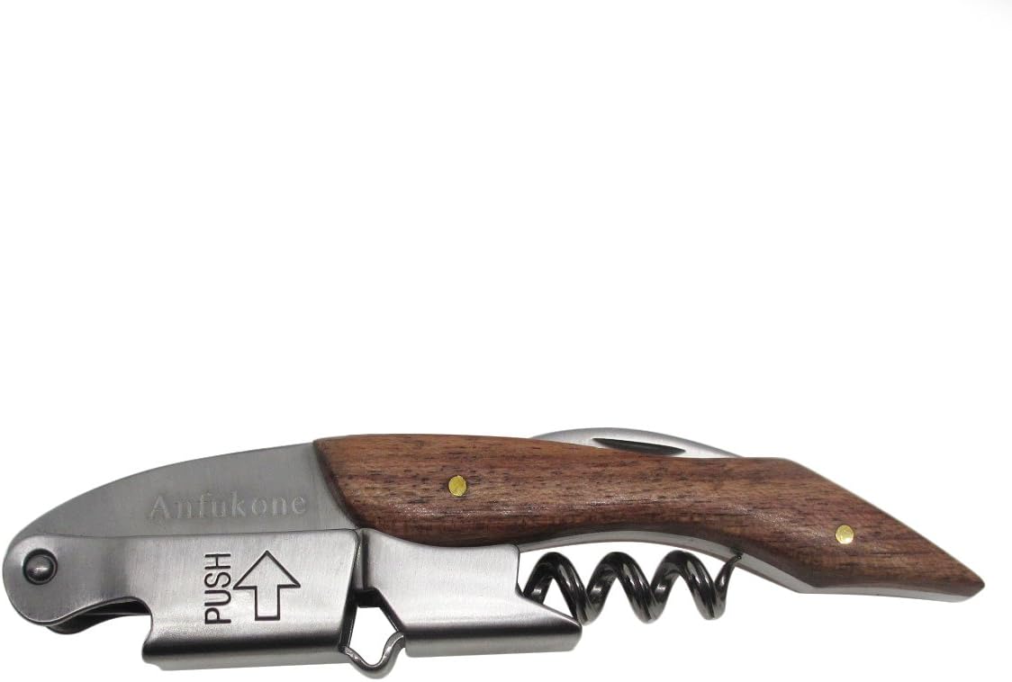 Corkscrew Bottle Opener with Natural Rosewood for Waiters Bartenders