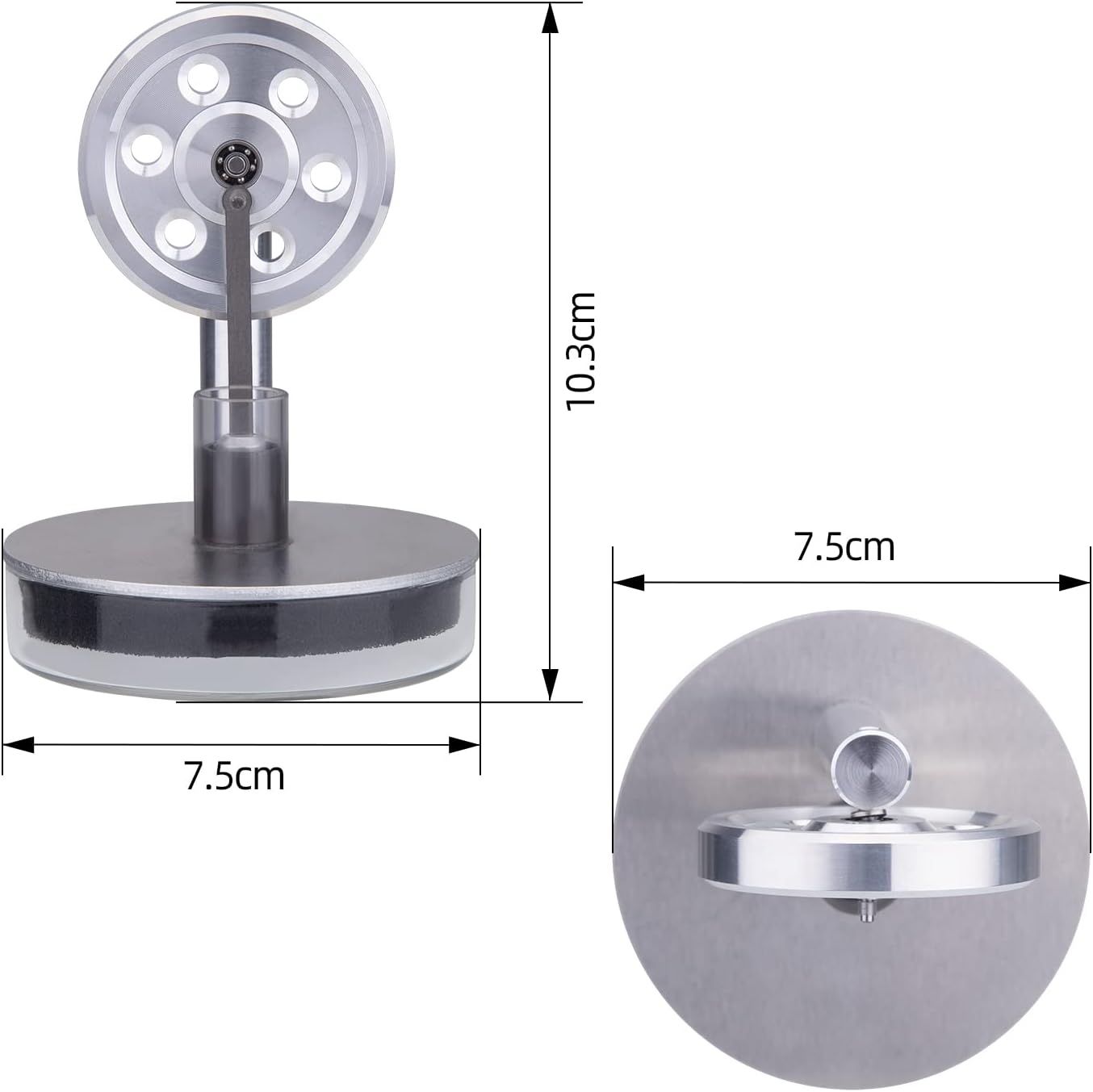 Low Temperature Stirling Engine, Metal Motor Steam Heat Desktop Display Model Set