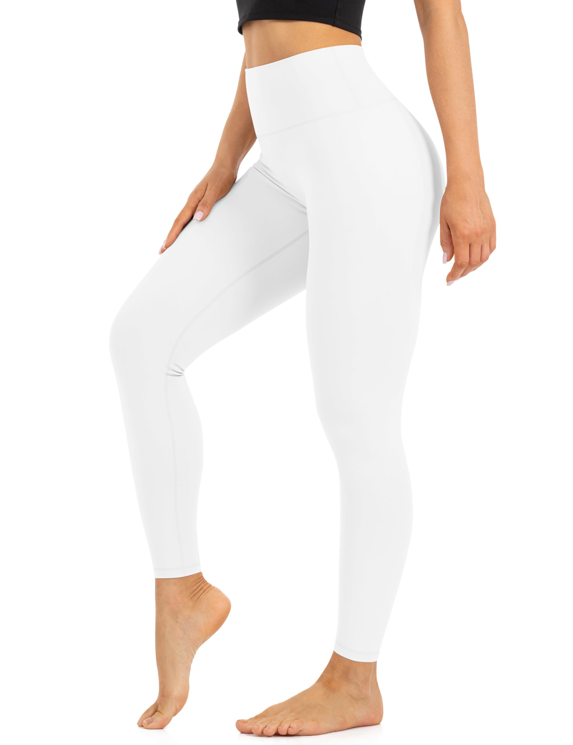 Blisset 1 paquete de leggings de cintura alta para mujer, pantalones deportivos suaves con control de abdomen para correr, yoga, entrenamiento, talla regular y grande, 06-blanco, S - M