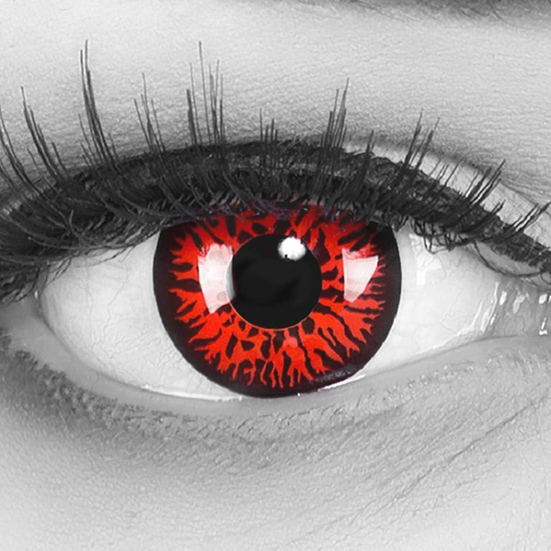 Lenti a contatto rosse Crazy Clown | Lenti a contatto per costumi da 30