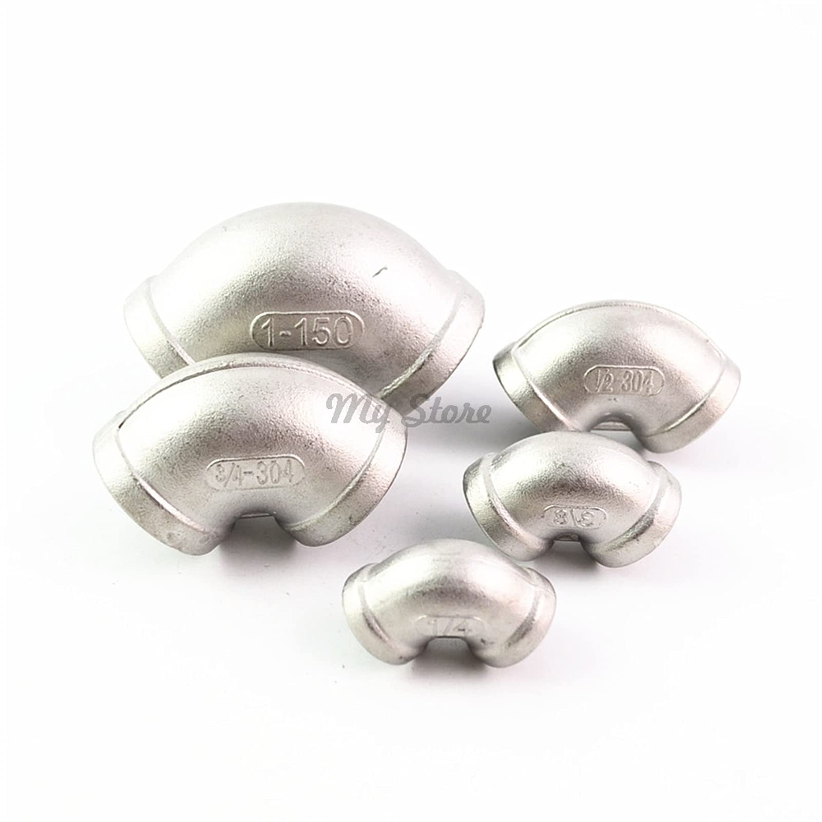 Raccordo Adattatore per connettori, Raccordo a Gomito filettato a 90 Gradi in Acciaio Inossidabile 304 DN6 DN8 DN15 1/4'' 1/2''(1 1/2")
