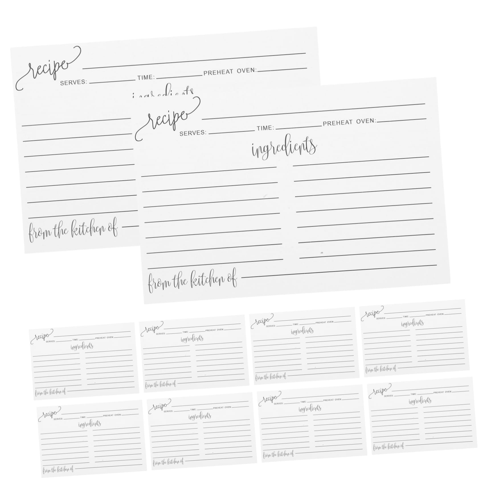 KALLORY 50pcs Double-sided Blank Recipe Cards for Kitchen Use Writable Cooking Cards for Recording Recipes for Home Cooks and Boys and Girls Sturdy Cardstock for Easy Writing