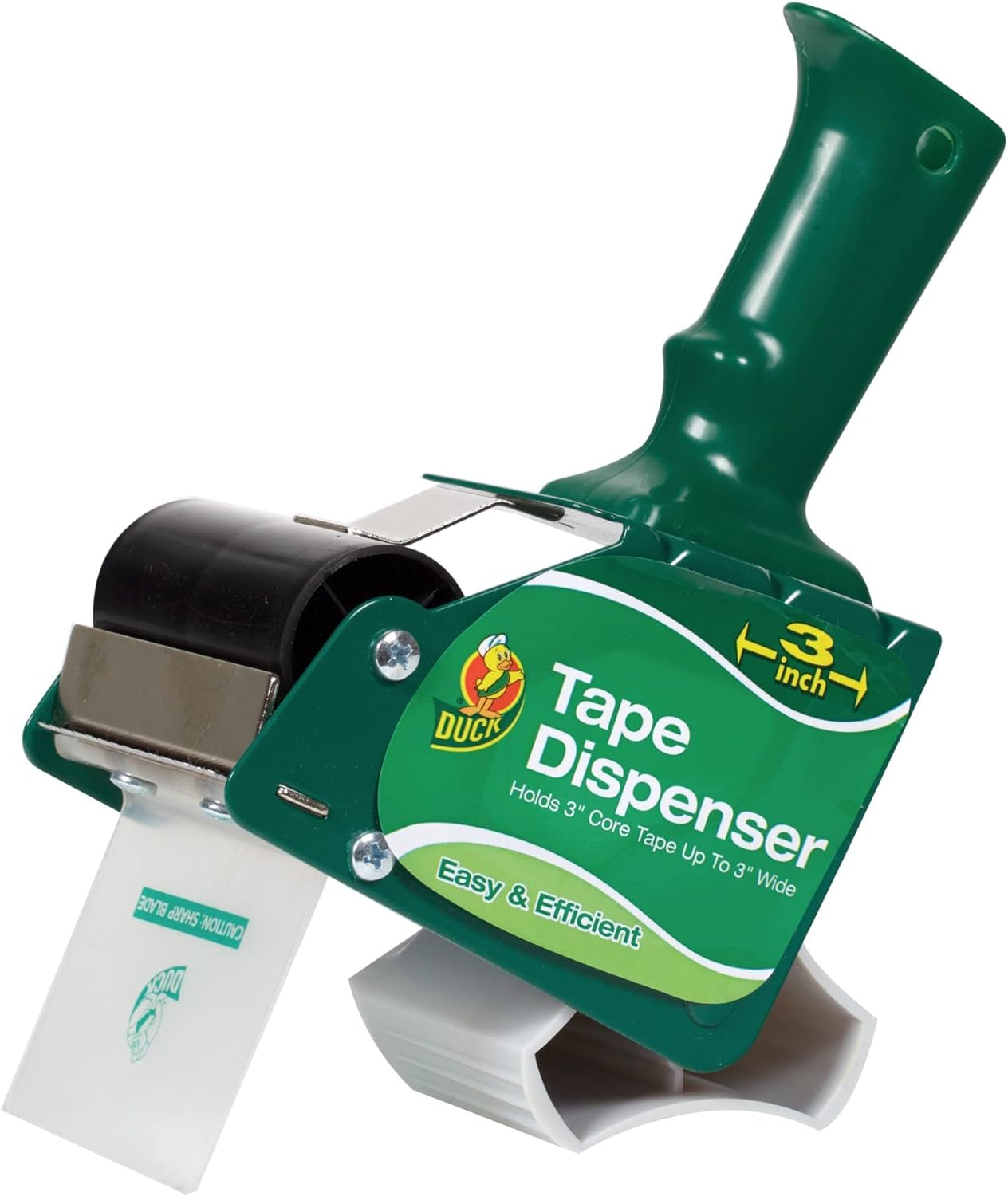 Duck Brand Standard Tape Gun with Pistol Grip Handle - Compatible with 3" Core Packing Tape Refill Rolls up to 3 Inches Wide - Green (1064012)