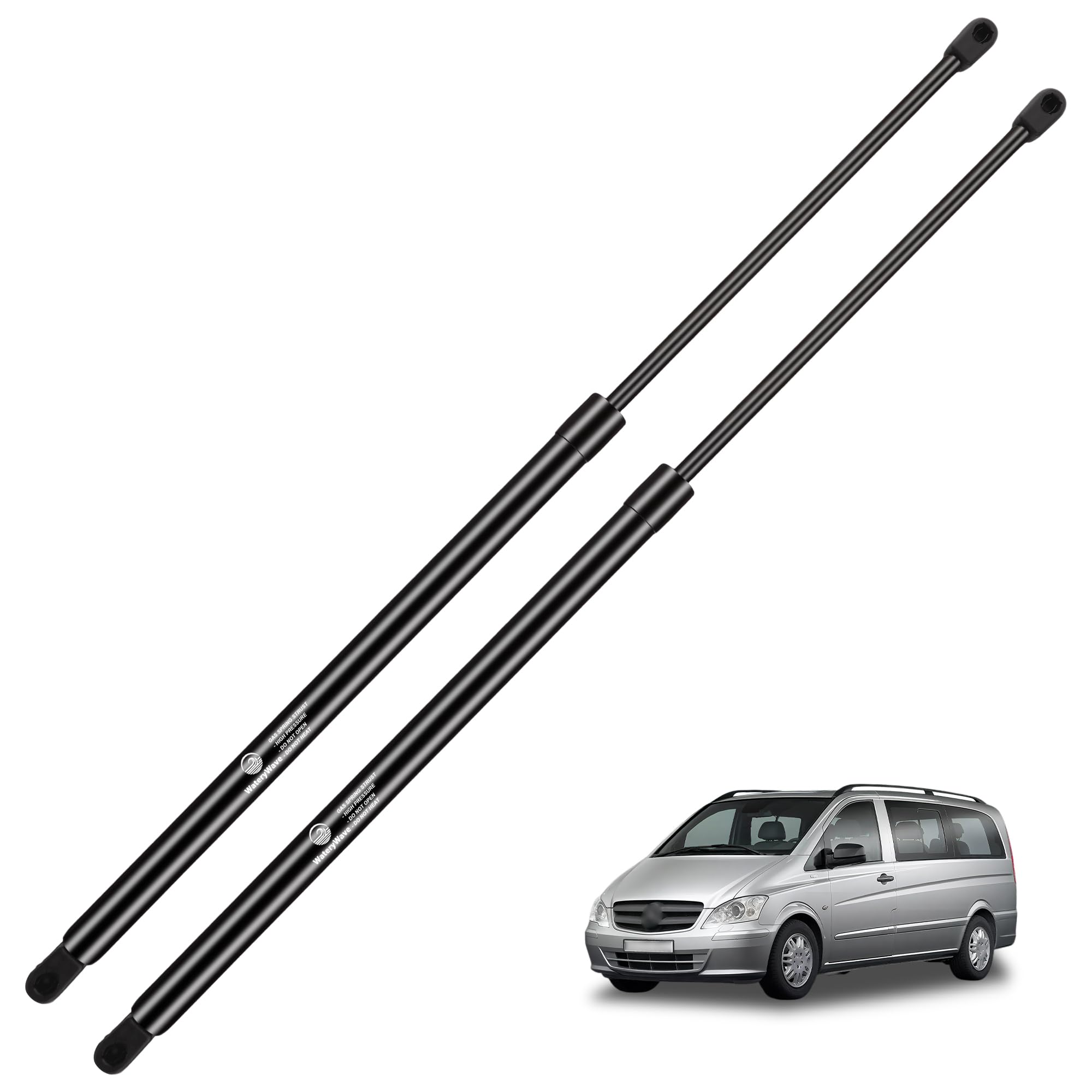 WateryWave 2X Heckklappendämpfer für Mercedes Benz Vito/Mixto W639 (2003-2014), für Viano W639 (2003-2014) Gasdruckdämpfer Schwarz Gasfeder Kofferraum Dämpfer Heckklappe Ersetzen #A6399800364