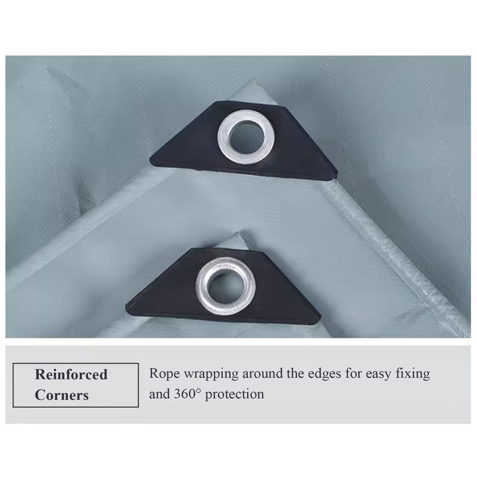 Bâche en PVC Grise pour Usage Intensif - Couverture Protectrice Polyvalente - Durable, Imperméable, Résistante Aux Intempéries, Résistante À La Déchirure Et À L'arrachement - Très Épaisse(6X6M)