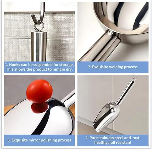 Miniatura 2 de Cuchara de hielo de 12 onzas, 11 pulgadas, de acero inoxidable, mediana, para cocina, fiesta, bar, boda, duradera y resistente, apta para