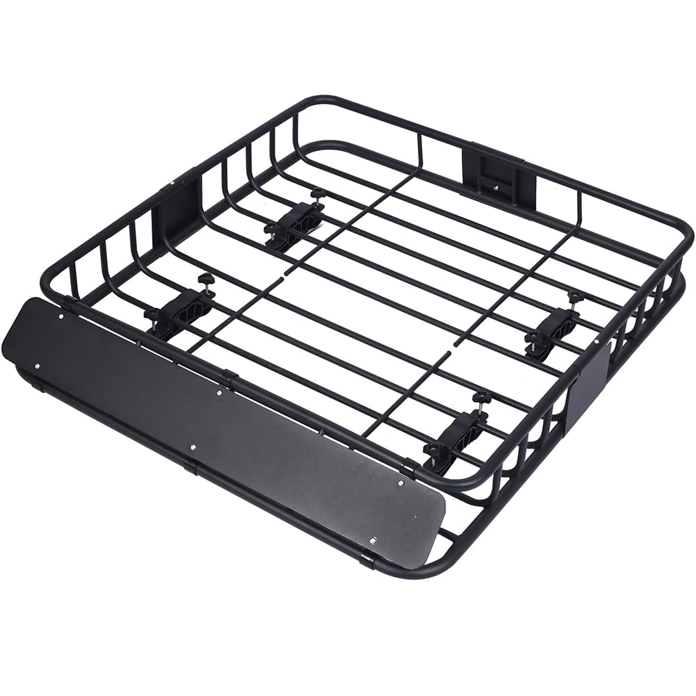 ExploreHorizon ExploreHorizon Car Roof Rack Cargo Carrier Basket, Heavy Duty Steel Weather Resistant Top Mount, Luggage Camping Gear Storage Cargo Rack for Truck SUV Transport 38.5