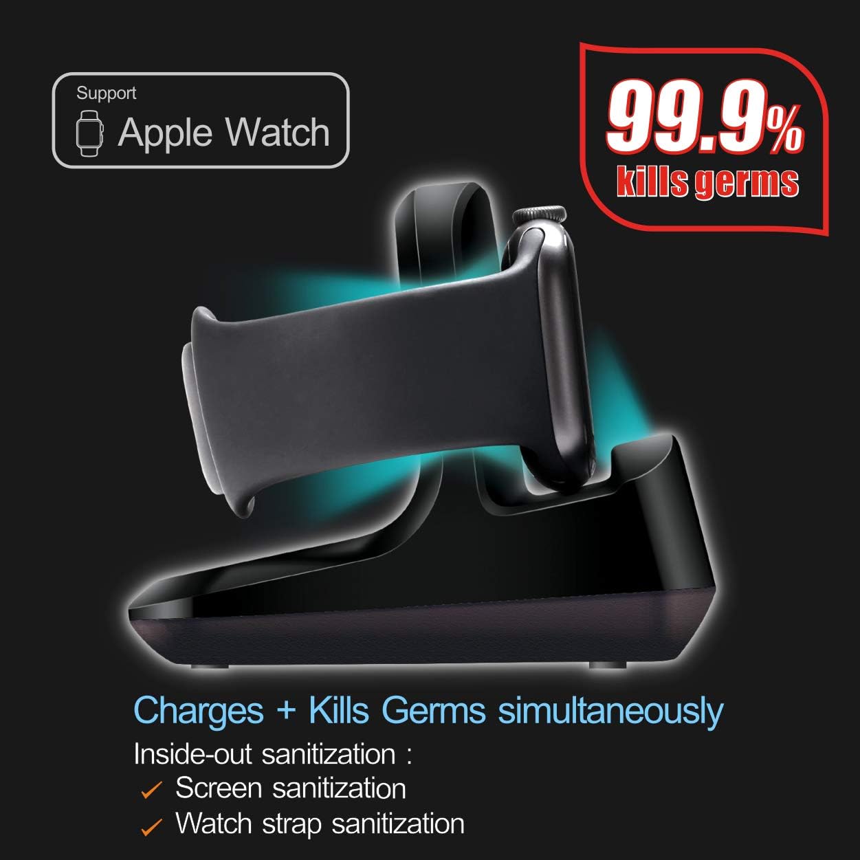 Gеt Dіѕсоunt оƒƒеr [WatchSoap] Dry Cleaner & Charger Stand, Apple Watch Stand for Apple Watch 6 SE/5/4/3/2/1, fits for Old/New Apple Watch Bands, iWatch All Wristbands (44/42/40/38mm), WatchSoap | Noir-Edition