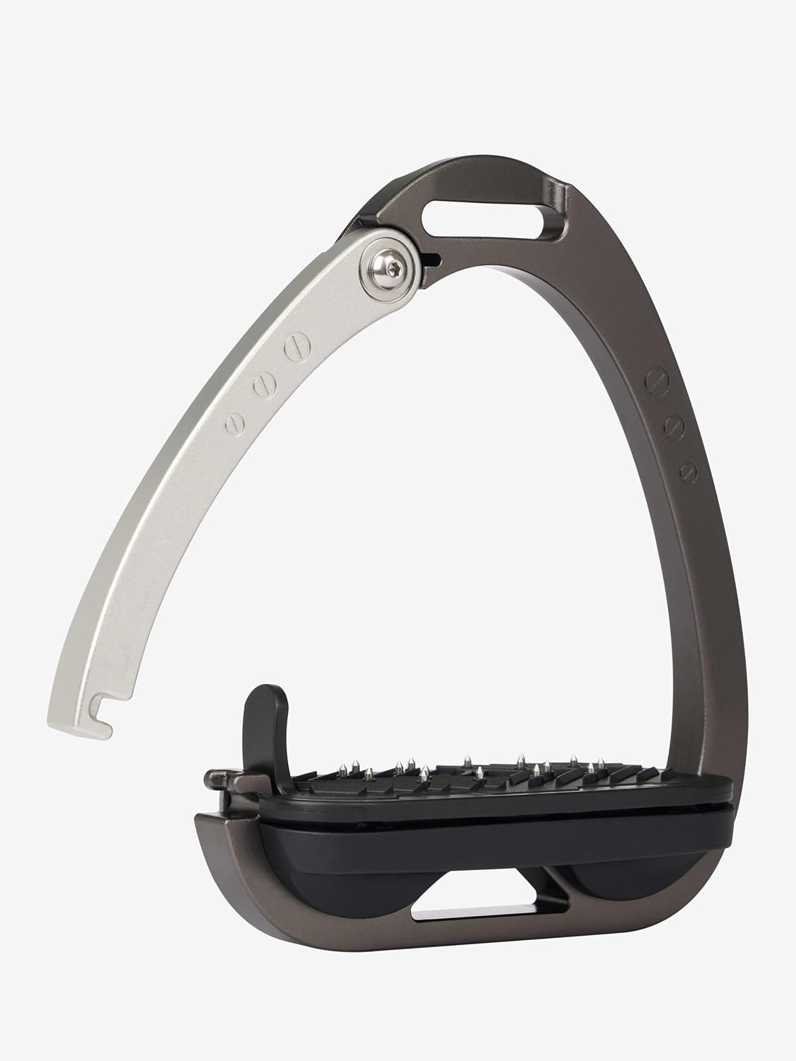 LeMieux Vector Control Stirrup - New Generation - Spring Loaded Hinged Arm - Cross Track Grip Surface