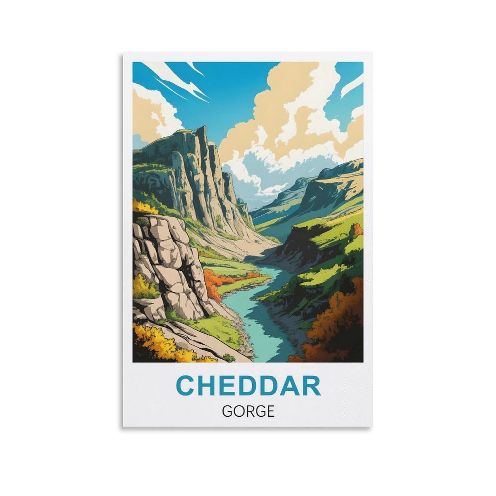 EZMLFA 5D Diamond Painting Kits for Adults,Cheddar Gorge Somerset,Diamond Painting,Landscape Gem Art Kits Adult and Crafts Home Decor 50x60cm