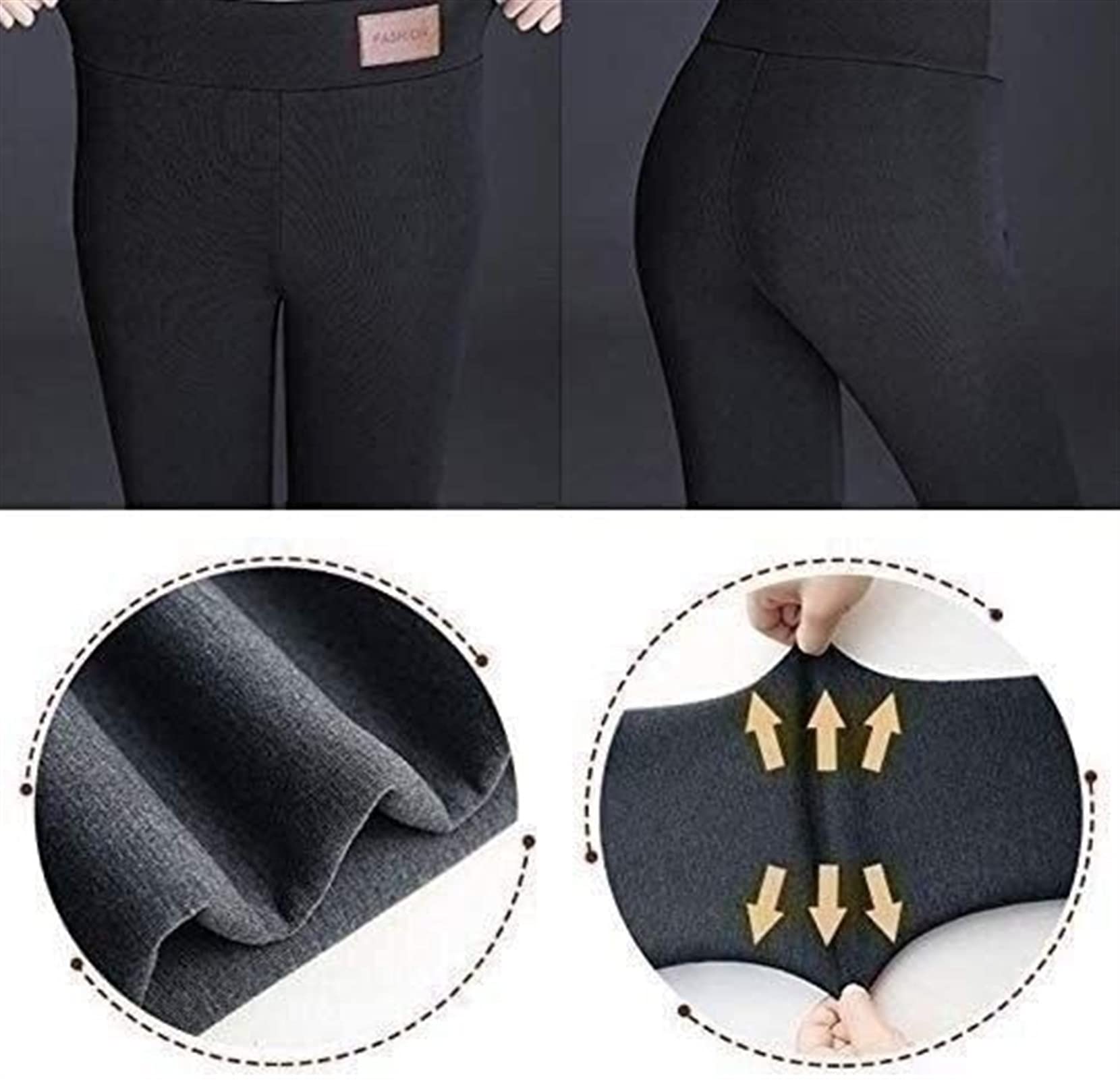 GOUJIAN Collants Thermiques Épais Leggings en Laine De Cachemire Coupe-Vent Hiver Chaud Leggings Élastiques Pantalons Doublés en Polaire Collants Épais pour Filles Dames