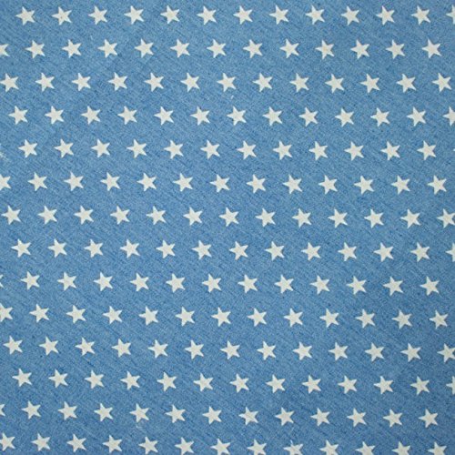 Preisvergleich Produktbild Jeans Sommerjeans hellblau Sterne weiß 1,40cm Breite