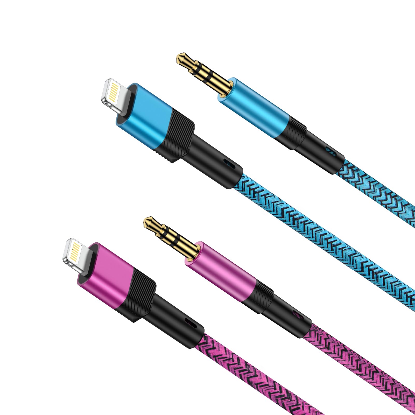 Zacenei 3.3ft/1m Lightning to 3.5mm Audio Cable for iPhone 14/13/12/11/XS/XR/X/8/iPad, Compatible with iPhone 14/13/12/11/XS/XR/X/8/iPad, 3.3ft/1m,