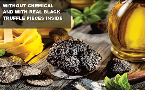 Italian Black Truffle Extra Virgin Olive Oil - By Urbani Truffles. Organic Truffle Oil 100% Made In Italy Without Chemicals And With Real Truffle Pieces Inside The Bottle. No Artificial Aroma. 3.4 Oz. #TOP5