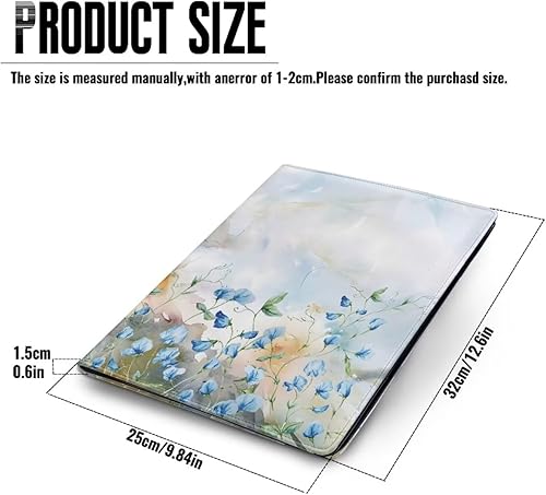 Miniatura 5 de Flashideas Portapapeles estéticos de flores azules, folio, currículum de negocios con bloc de notas forrado recargable, regalos de oficina para