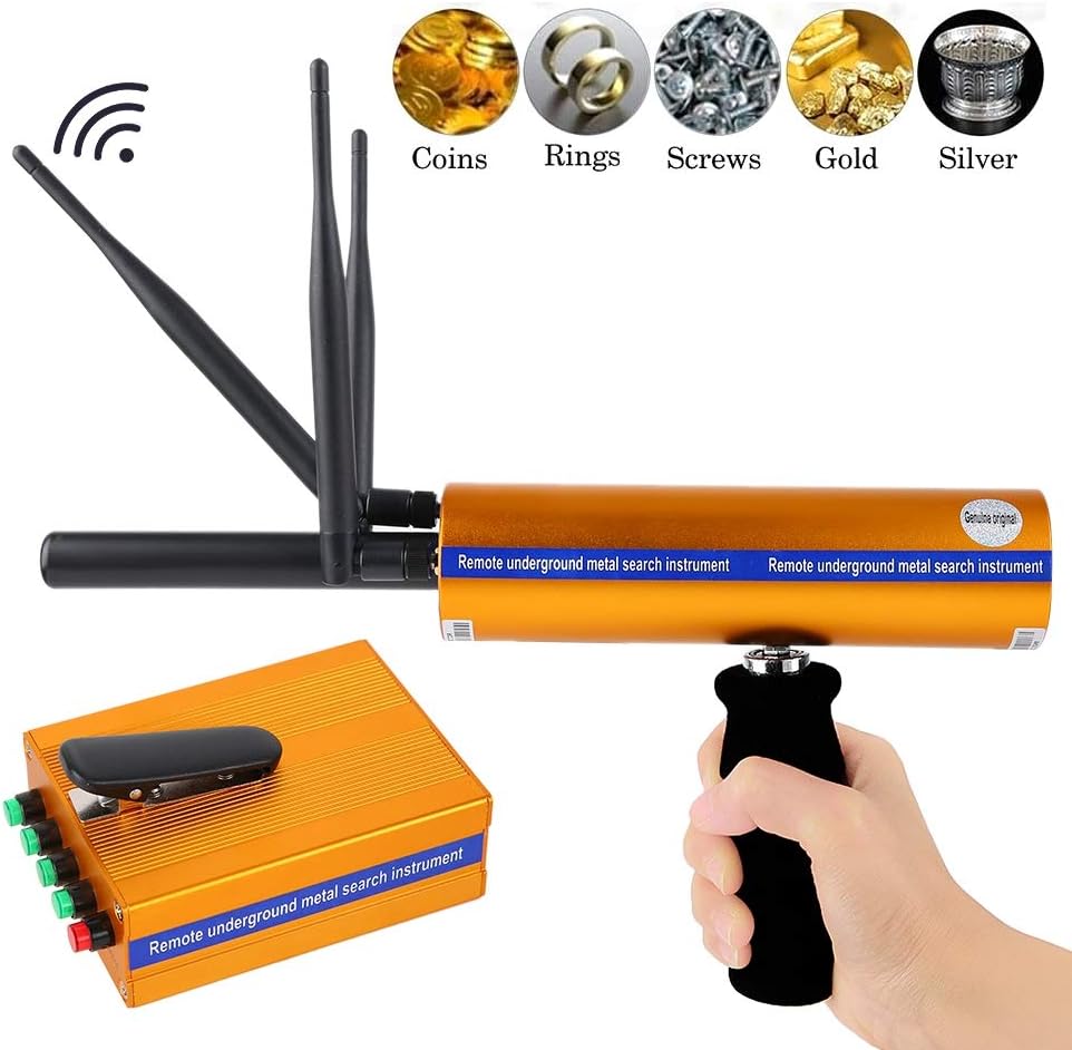 AKS Metal Detector Rechargeable Locator Finder Treasure Scanner 1400Meters 100-240V for Gold, Silver, Copper and Precious Stones.(US)