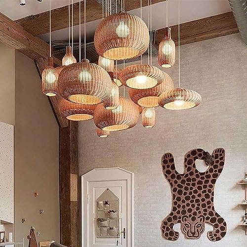 Candelabro Lujo Ratán Tejido a Mano para Decoración de Hogar 5