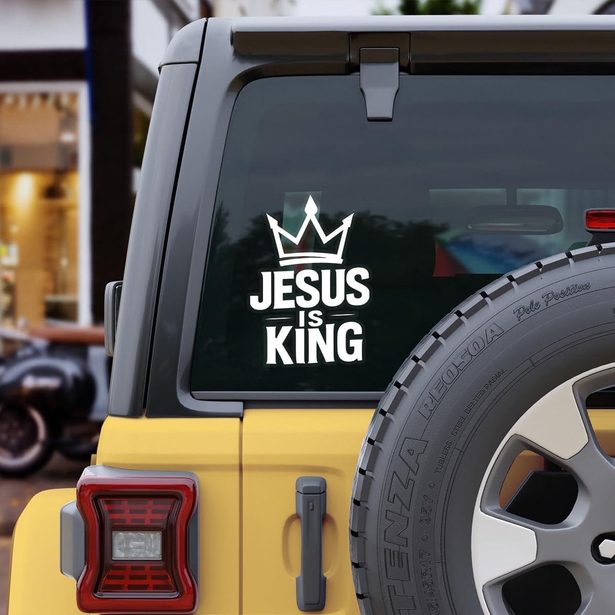 Premium Jesus is King Vinyl Decal – Durable & Waterproof Christian Car Sticker for Bumper, Window, or Wall – Faith Gift Idea