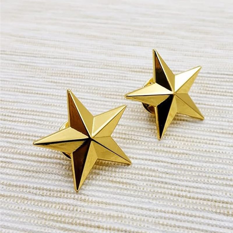 Plated Combo of 2 Star Lapel Pins Badges