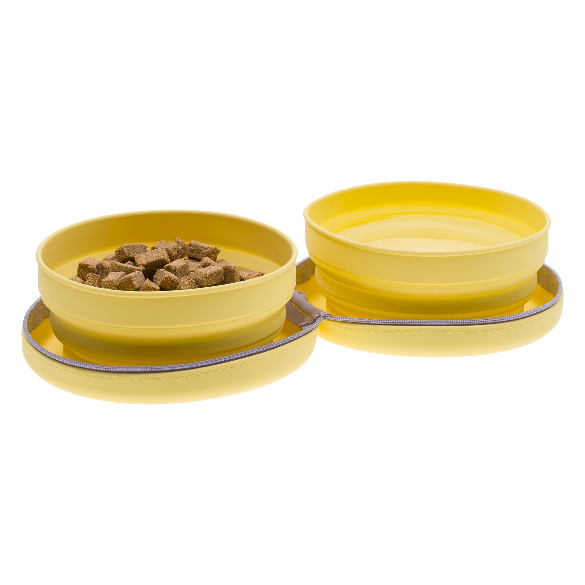 Bandit - Gamelle spéciale Voyage 14 cm - Pochette en Silicone et Pliable - Portable et Pratique - Design Compact pour faciliter Les Voyages - pour propriétaires d'animaux Actifs