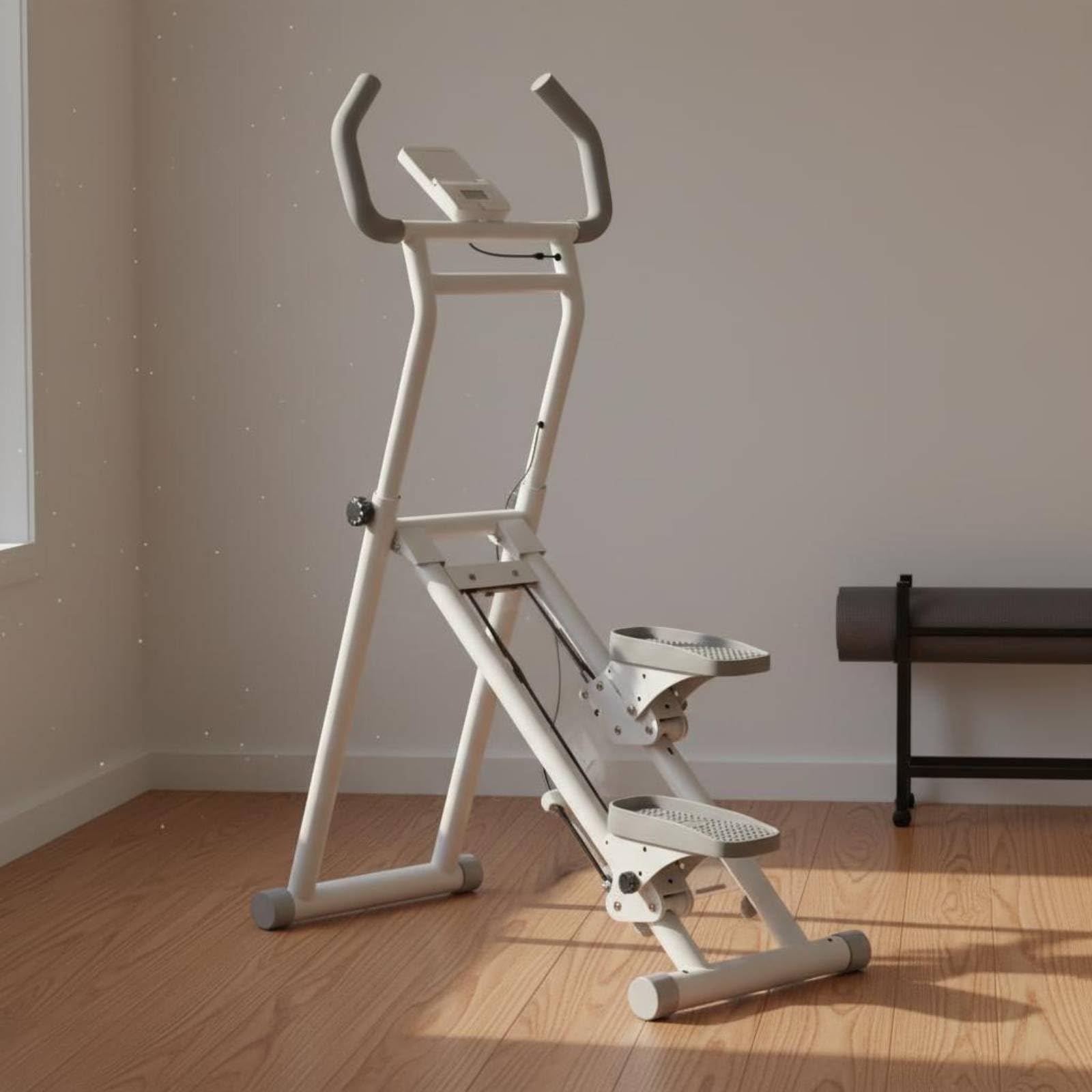 Milageto Saliscale Fitness Domestico Salvaspazio Stepper Verticale Regolabile Struttura Robusta Stepper Display Display Digitale per Casa