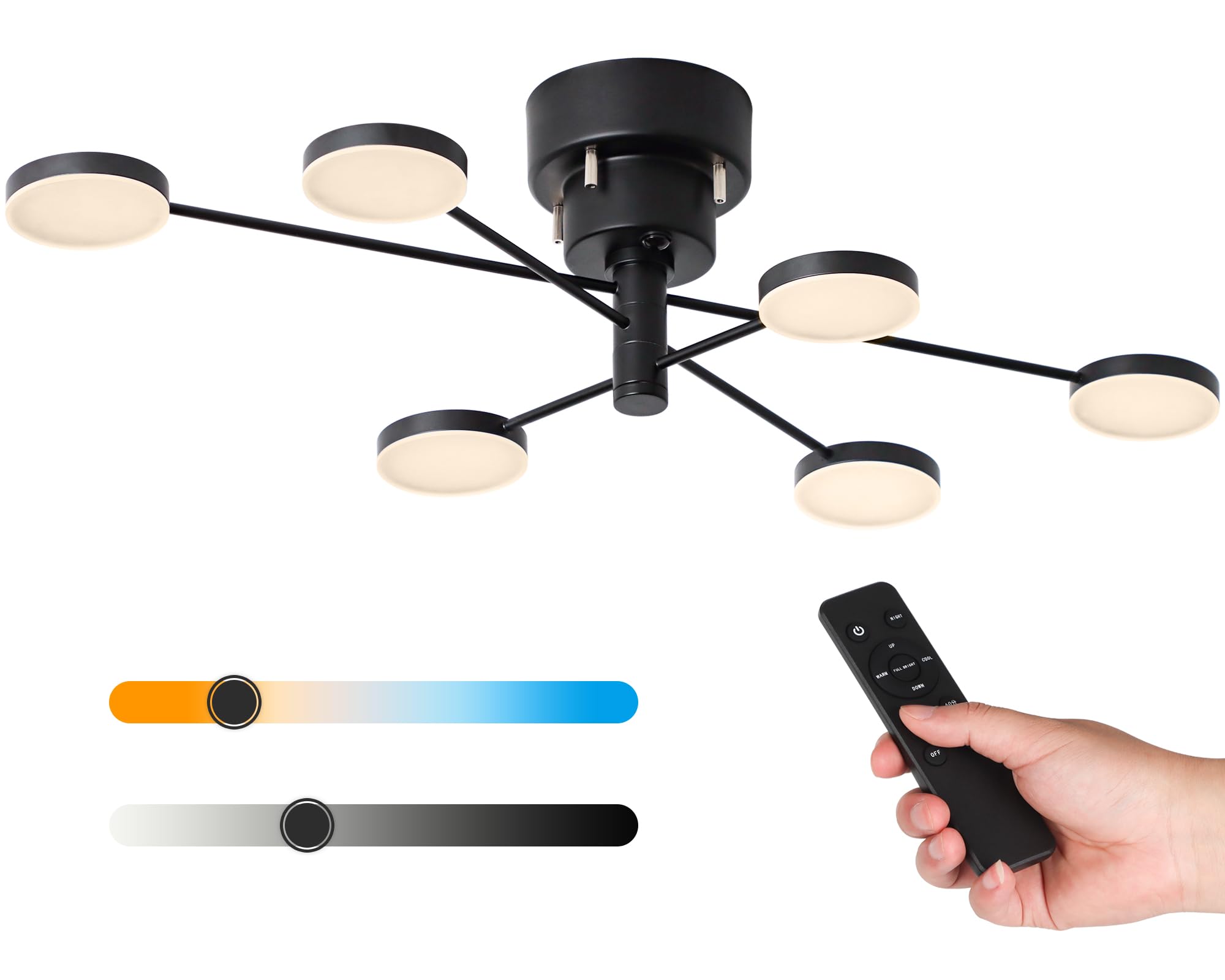 Amazon.co.jp : 共同照明 LEDシーリングライト 6灯 無段階調光調色 LED